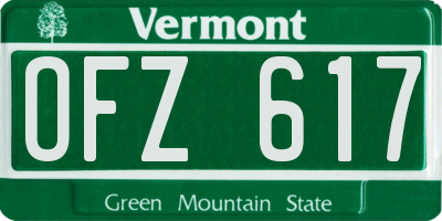 VT license plate OFZ617