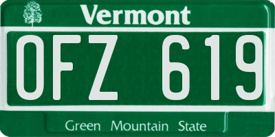 VT license plate OFZ619