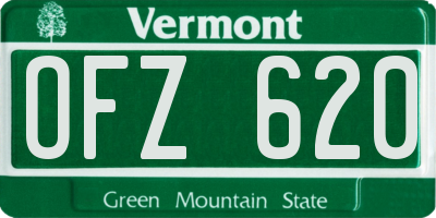 VT license plate OFZ620