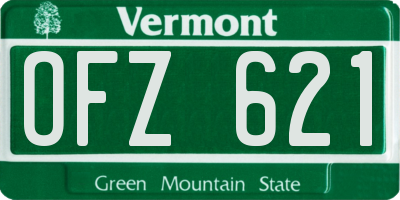 VT license plate OFZ621