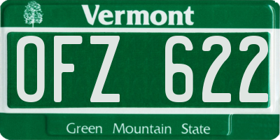 VT license plate OFZ622