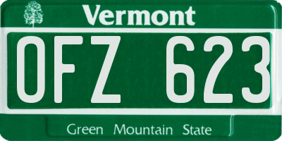 VT license plate OFZ623