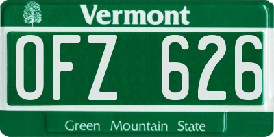 VT license plate OFZ626