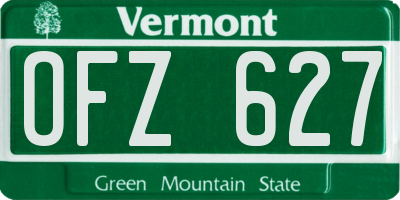VT license plate OFZ627