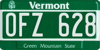 VT license plate OFZ628