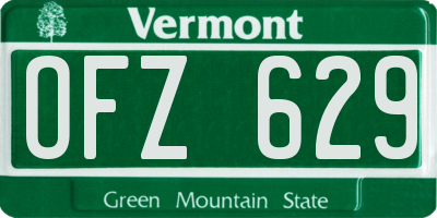 VT license plate OFZ629