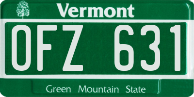 VT license plate OFZ631