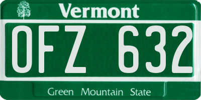 VT license plate OFZ632