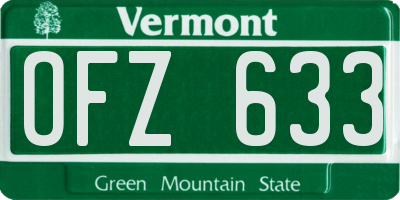 VT license plate OFZ633