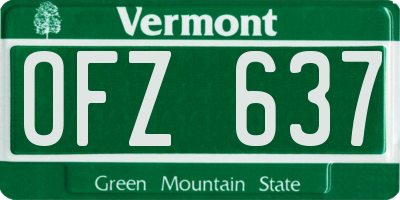 VT license plate OFZ637