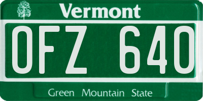 VT license plate OFZ640