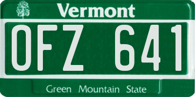 VT license plate OFZ641