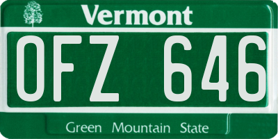VT license plate OFZ646