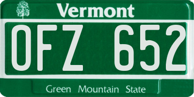 VT license plate OFZ652
