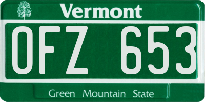 VT license plate OFZ653