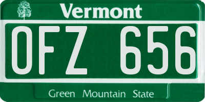 VT license plate OFZ656