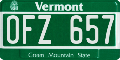 VT license plate OFZ657