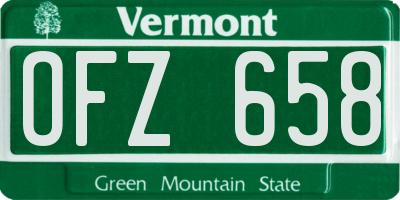 VT license plate OFZ658