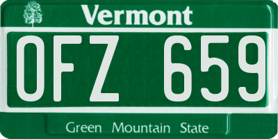 VT license plate OFZ659