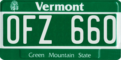 VT license plate OFZ660
