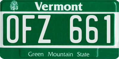 VT license plate OFZ661