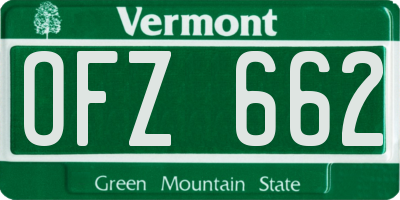 VT license plate OFZ662