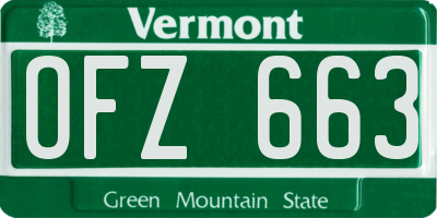 VT license plate OFZ663