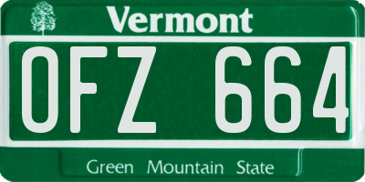VT license plate OFZ664