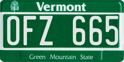 VT license plate OFZ665
