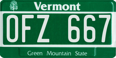 VT license plate OFZ667