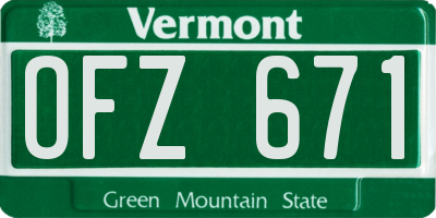 VT license plate OFZ671