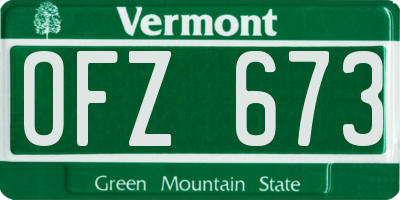VT license plate OFZ673