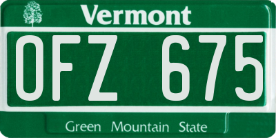VT license plate OFZ675