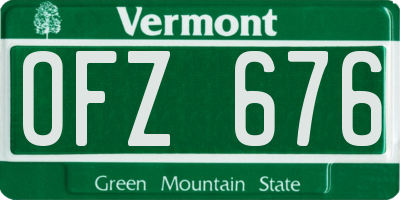VT license plate OFZ676