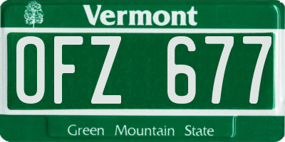 VT license plate OFZ677