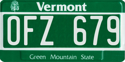 VT license plate OFZ679