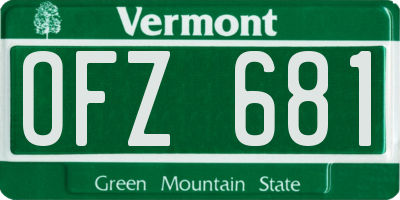 VT license plate OFZ681
