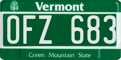 VT license plate OFZ683