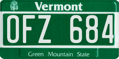VT license plate OFZ684