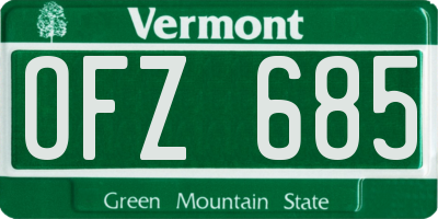 VT license plate OFZ685