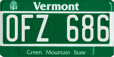 VT license plate OFZ686