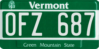 VT license plate OFZ687