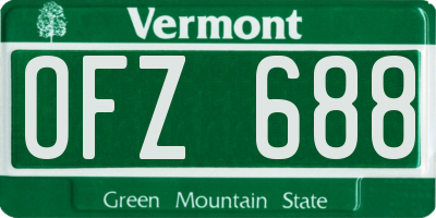 VT license plate OFZ688