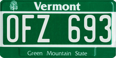 VT license plate OFZ693