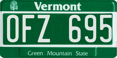 VT license plate OFZ695