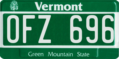 VT license plate OFZ696