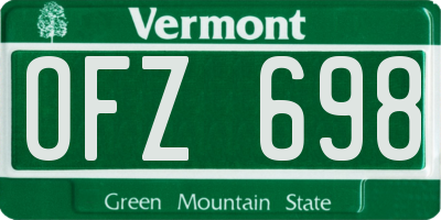 VT license plate OFZ698