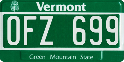 VT license plate OFZ699