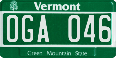 VT license plate OGA046