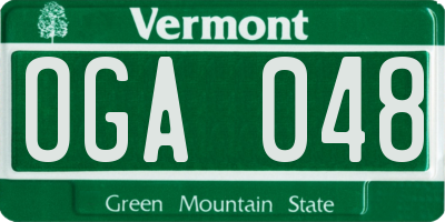 VT license plate OGA048
